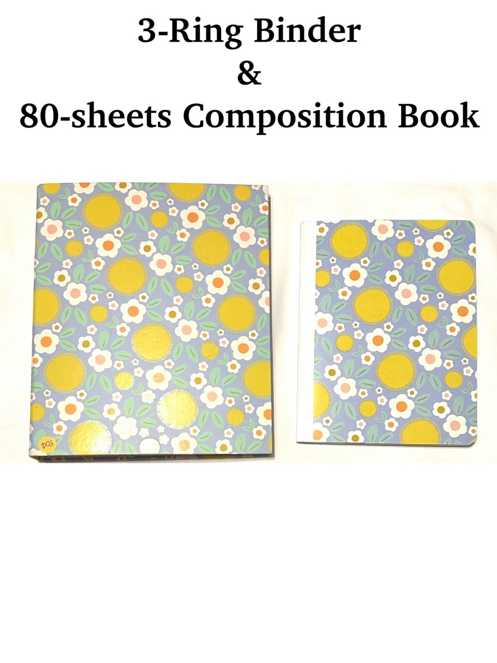 5/$15💥 Floral Pattern 3-Ring Binder Notebook Composition Book Set School Office